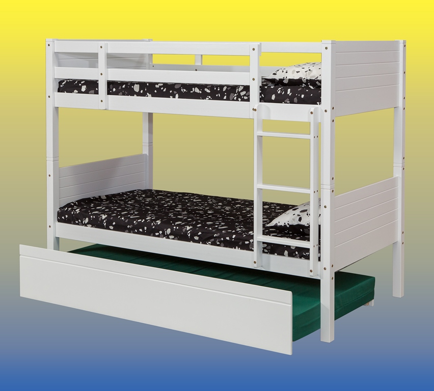 Cosmos White King Single Bunk Beds & King Single Trundle Bed
