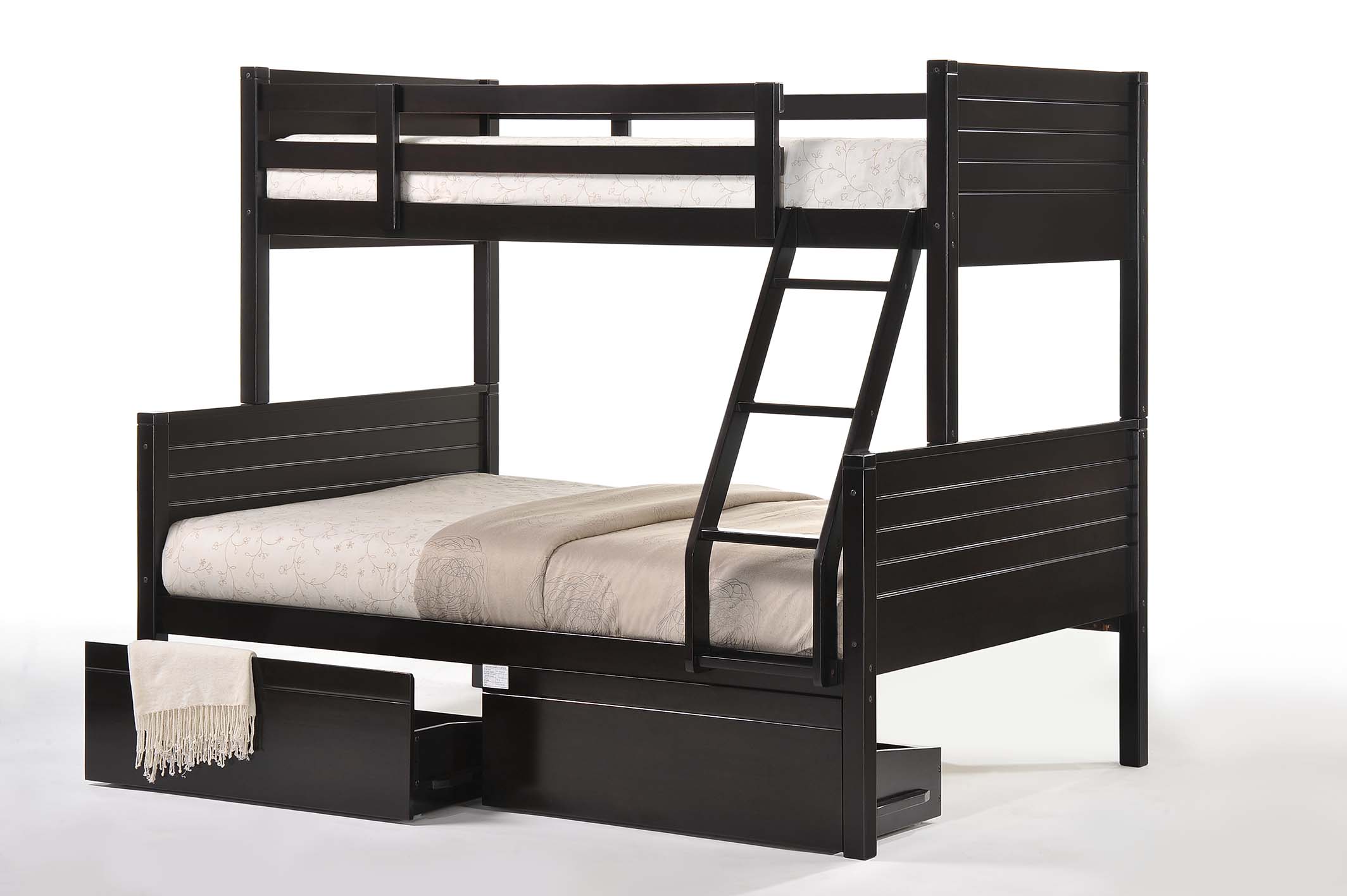 Jupiter Black Duo Double Single Bunk Beds